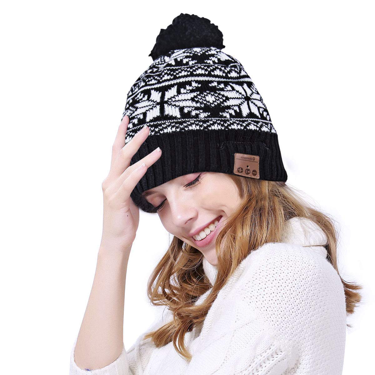 Color You Bluetooth Beanie Hat Women Knit Hat Winter Cap with Wireless Headphone Headset Speaker Mic for Running Skiing Skating Hiking