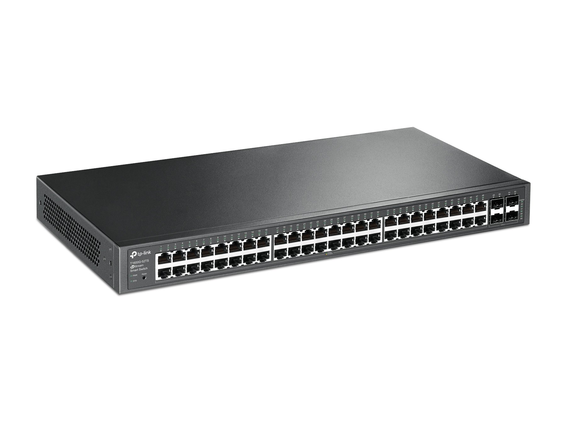 TP-Link 48 Port Gigabit Switch | Smart Managed Switch w/ 4 SFP Slots | Limited Lifetime Protection | Support L2/L3/L4 QoS, IGMP and Link Aggregation | IPv6 and Static Routing (T1600G-52TS)