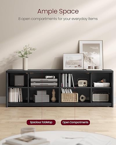 Miniatura 3 de VASAGLE Soporte de TV para televisores de hasta 75 pulgadas, centro de entretenimiento con estantes de almacenamiento, mesa consola de TV, fácil de