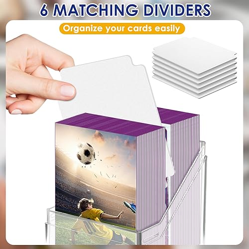 Miniatura 3 de Paquete de 6 cajas de cartas para tarjetas intercambiables, cajas de almacenamiento de tarjetas acrílicas con capacidad para más de 100 tarjetas con