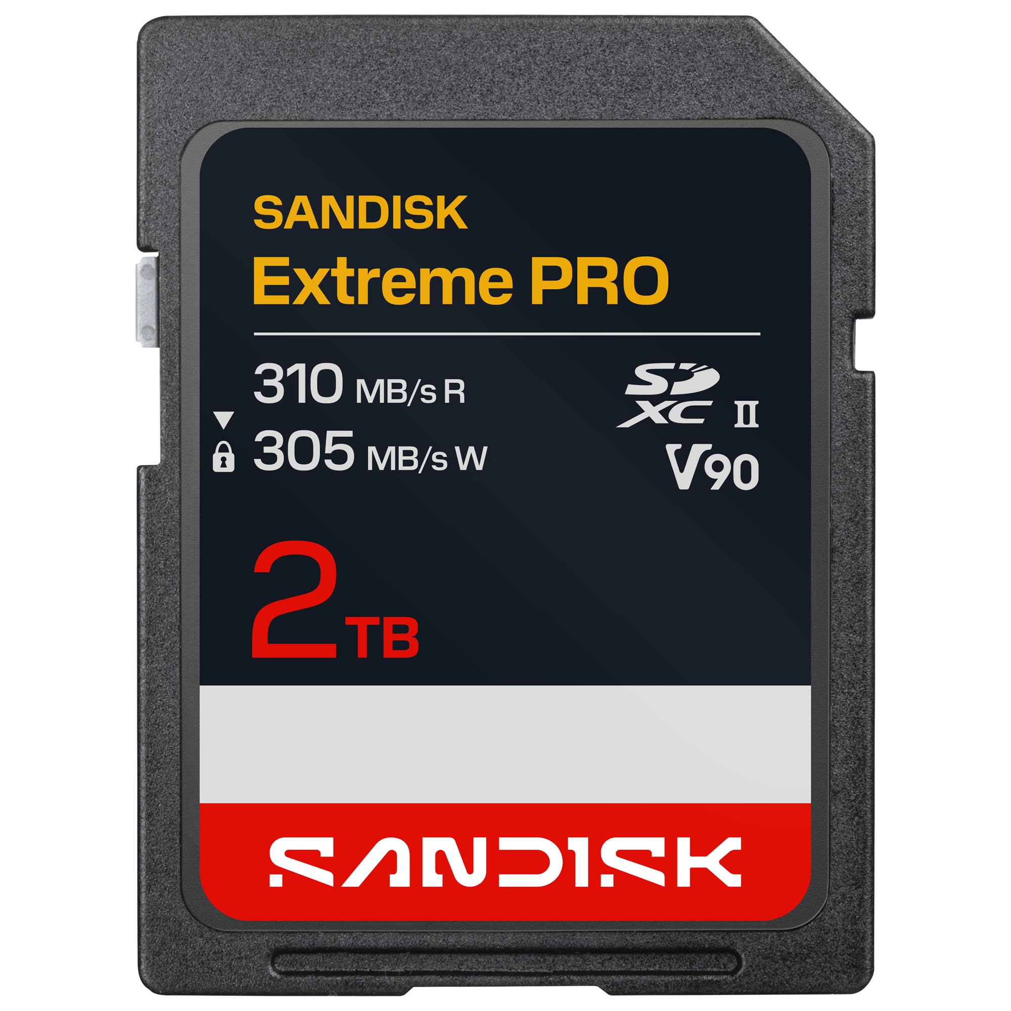 SANDISK Extreme Pro UHS-II V90 Carte SD de 256 Go (Vitesses de Lecture Jusqu’à 310 Mo/s, Vitesses d’écriture Jusqu’à 304 Mo/s, Compatible avec Les appareils Photo Reflex numériques et Hybrides)