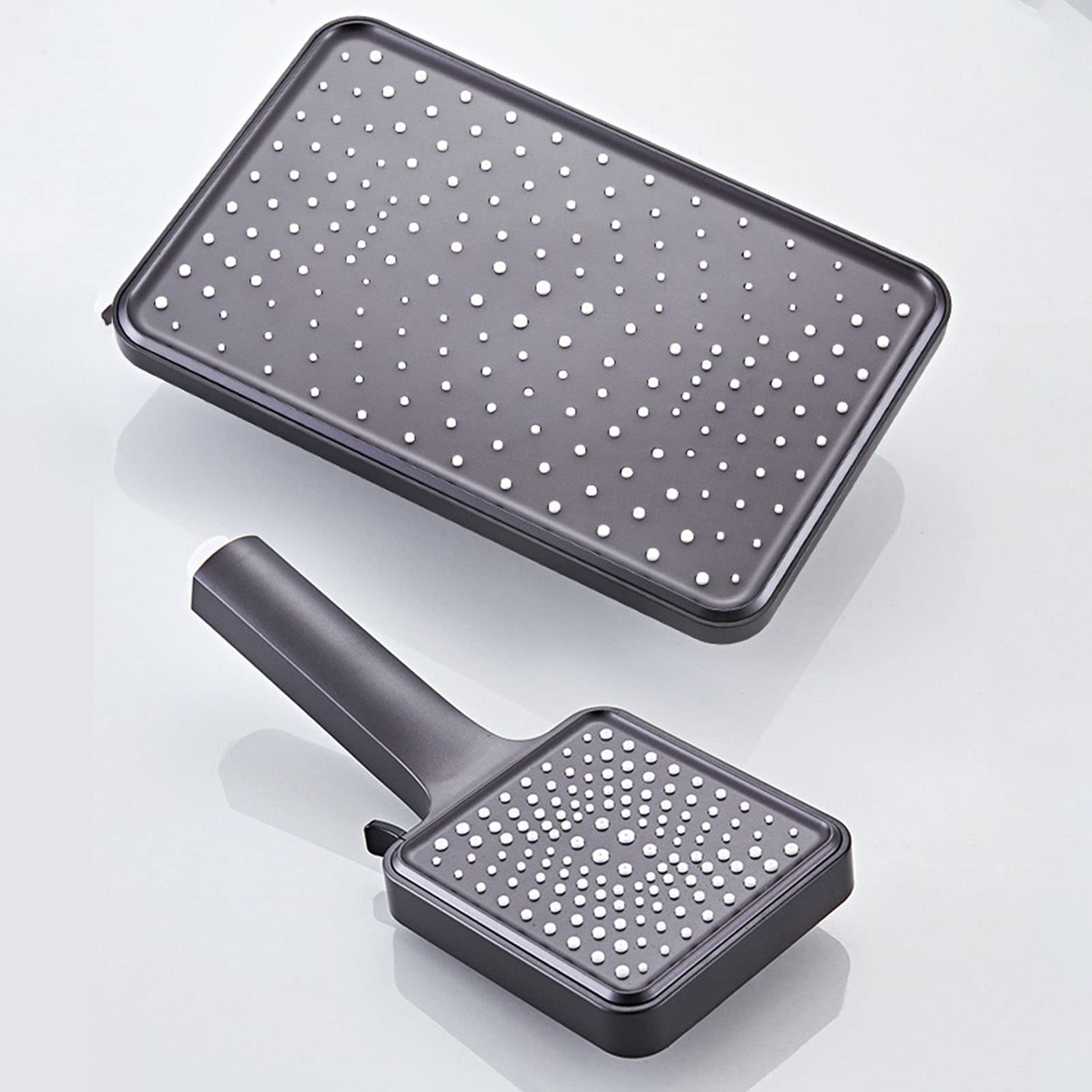 Set Rubinetto Doccia a Vista, Doccia a 4 funzioni con doccetta, Bidet, Ganci per Asciugamani, Rubinetto Doccia Vasca Tasti Pianoforte, Miscelatore Doccia Grigio Pistola