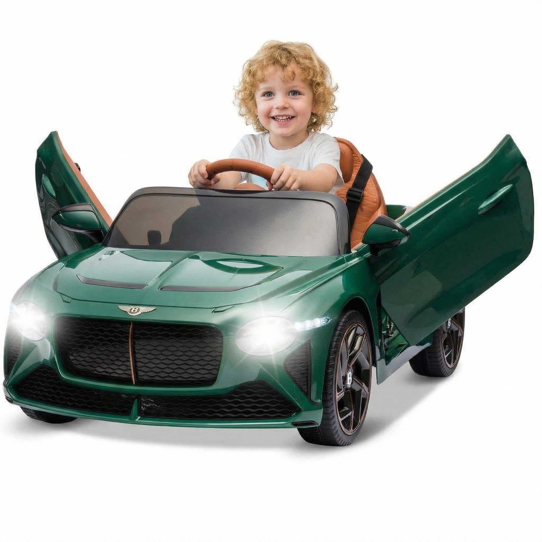 GarveeTech Lizenziertes Luxusauto Bacalar Kinder Elektroauto 12V – Mit Fernbedienung, LED-Lichter, Musik, Hupe, Scherentüren, Federung, 3 Geschwindigkeiten – Sicheres Elektroauto für Jungen & Mädchen