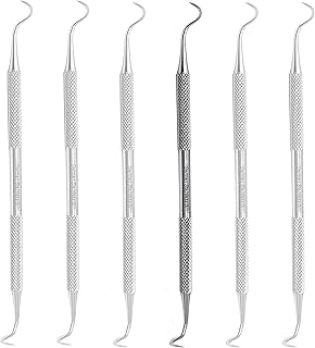Set of 6 Periodontal Dental Anterior Posterior Sickle Scaler Montana Jack, Stainless Steel Oral Hygiene Instrument, Double Ended Medical Dental Veterinary Instrument