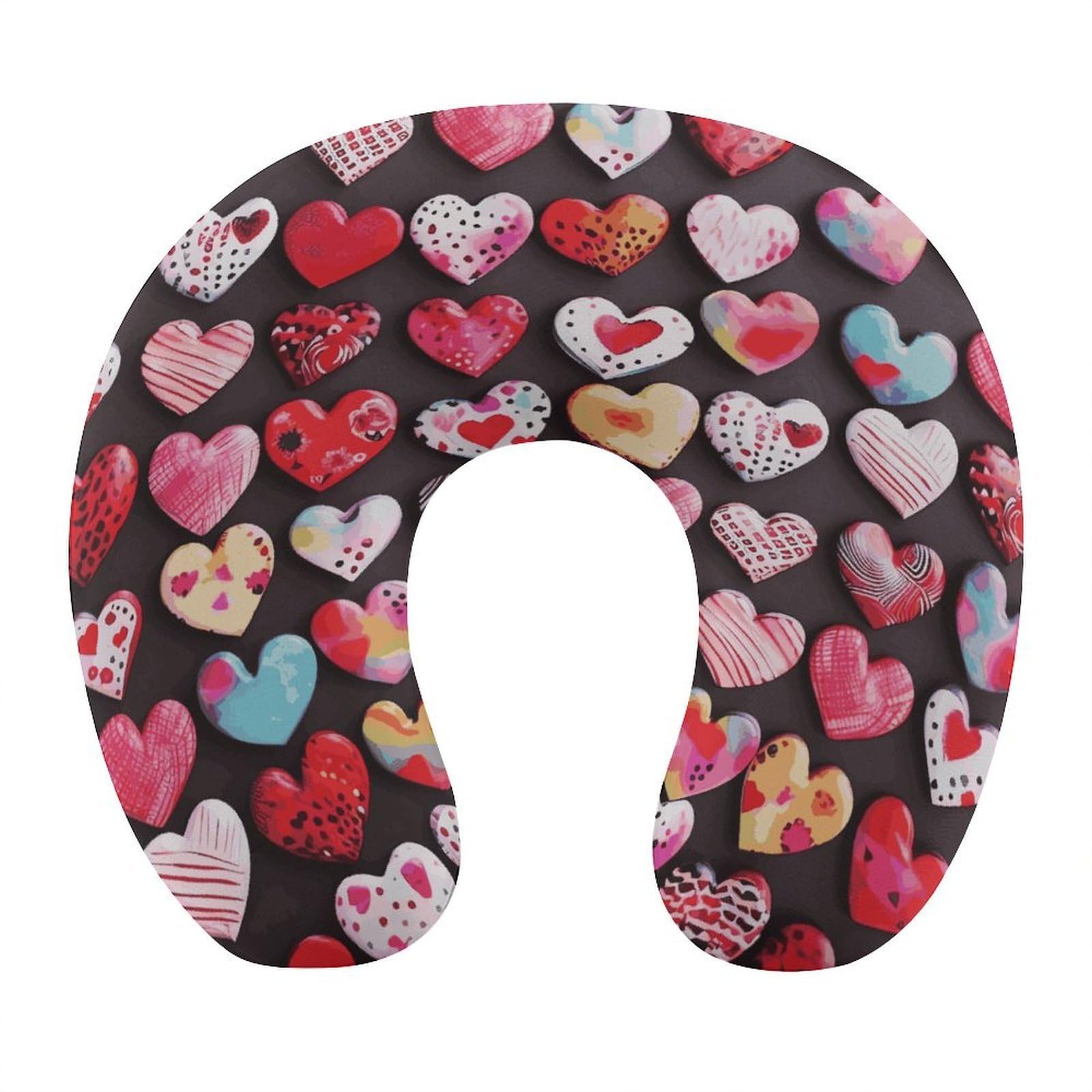 Btcowzrv Style Heart Shapes U Shaped Neck Pillow Travel Pillows
