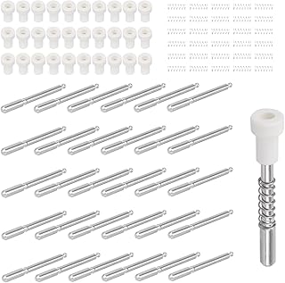 30 Pack Window Screen Plunger Latches, 5/32" x 1-1/2" Aluminum Alloy Retainer Pins with Caps and Springs Securing Window Screen Plungers Clips Replacement Accessories