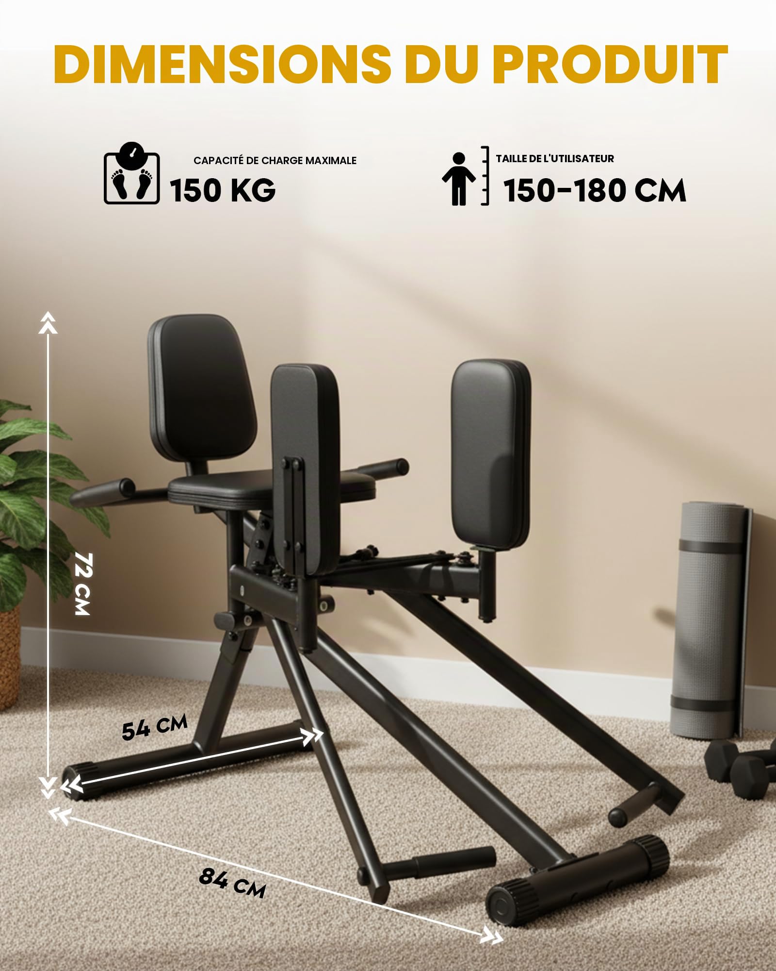 GUUG Machine d'abduction des Hanches: Hip Trainer Exerciseur Réglable Appareil de Musculation Fessier des Jambes pour la Maison avec Bandes de Résistanceentraînement pour Femme