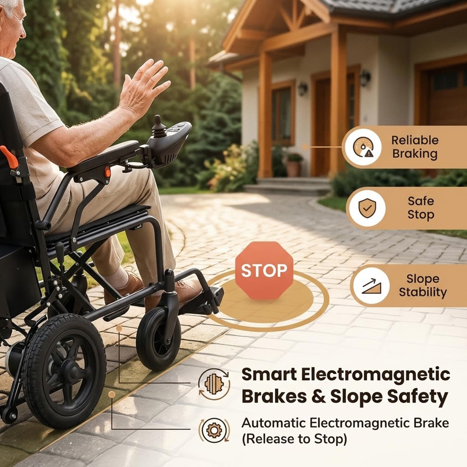 Silla de Ruedas Eléctrica Plegable 500W Doble Motor Autonomía 25km | Doble Motor 500W, Batería Litio, Autonomía 25km, Asiento 46cm, Ruedas Todoterreno, Freno Electromagnético