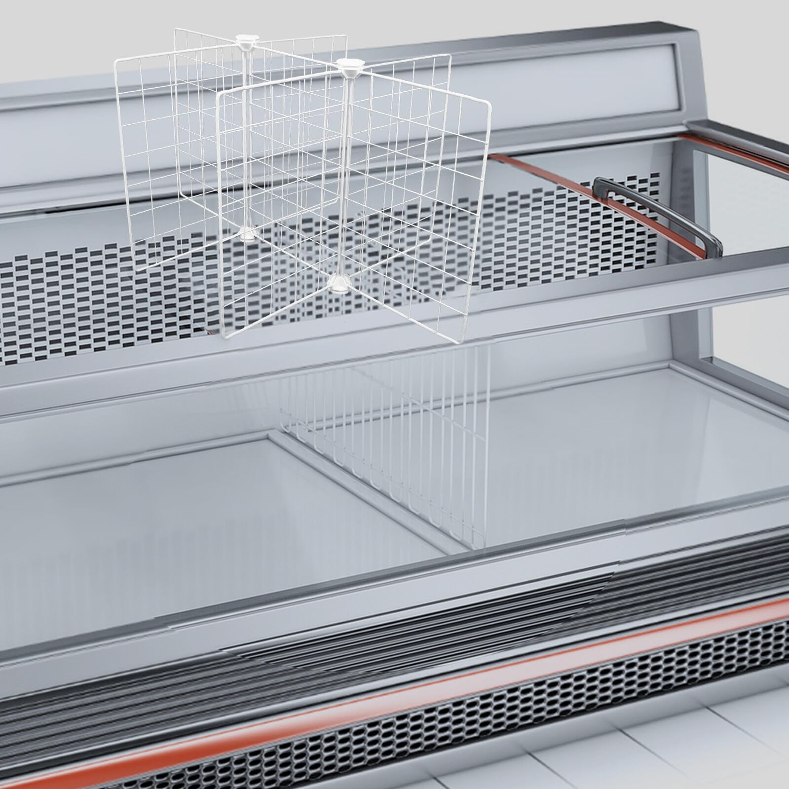 ARTIBETTER Estante Divisor Metálico para Congelador 61X41X32 CM Organizador de 6 Compartimentos para Alimentos Separador de Estantes para Refrigerador y Cocina Adecuado para