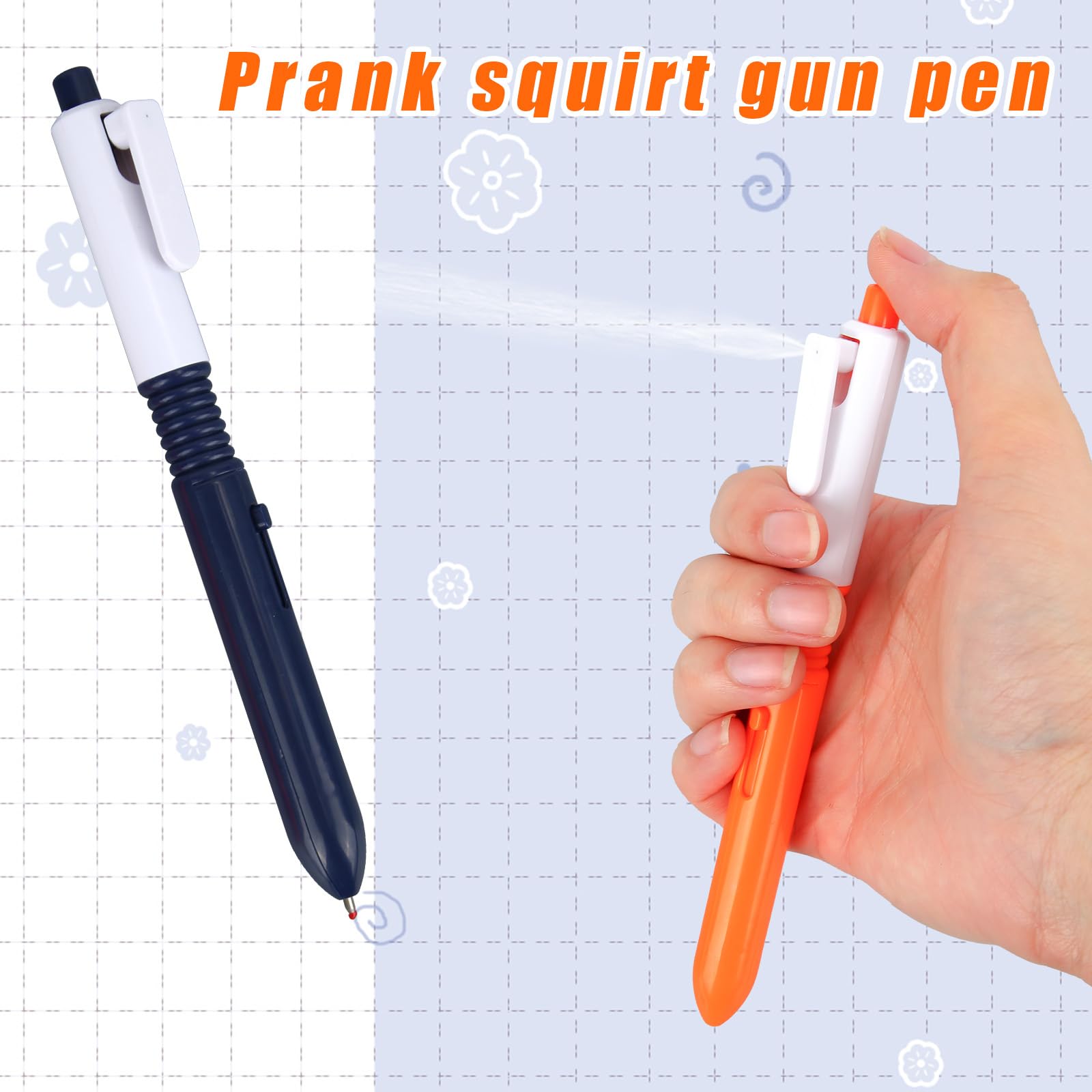 lasuroa 2 Pz Penne ad Acqua, Penne a Doppio Uso Scrivere e Spruzzare, Giocattoli con Spruzzo d'Acqua per Scherzi e Trucchi Articoli per Scherzi Bambini Adulti (Arancione, Blu)