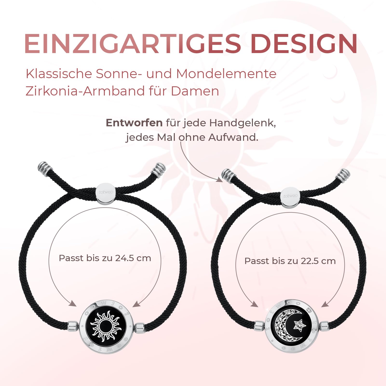 TOTWOO Bracciali per Coppie con Collegamento Bluetooth Uno a Uno tramite App, Luci e Vibrazione al Tocco – Regalo Romantico per San Valentino e Relazioni a Distanza in Acciaio Inossidabile 316L