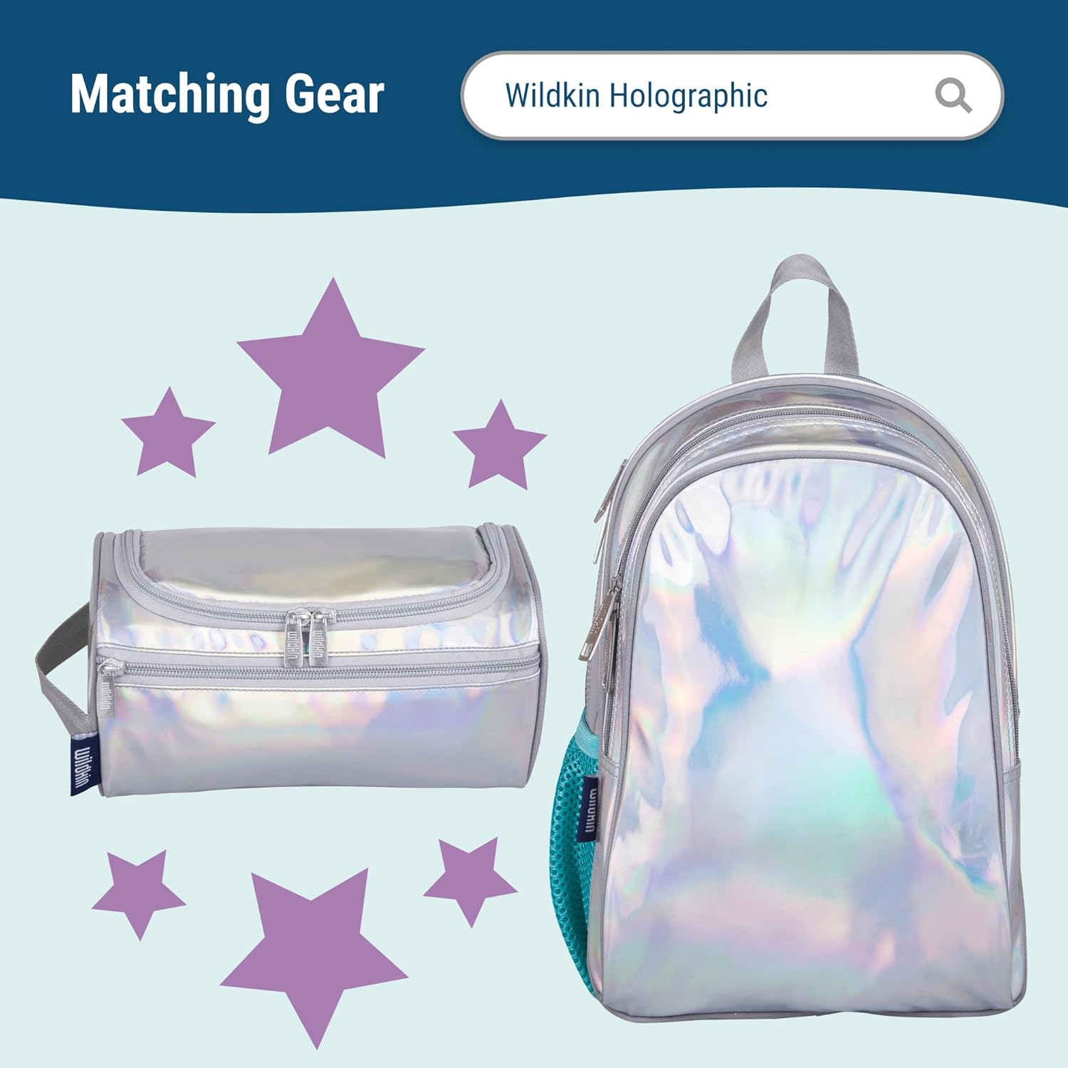 Wildkin Kids Overnighter Duffel Bag – Carry-On Size, Ideal for School & Sleepovers – Holographic - Image 7