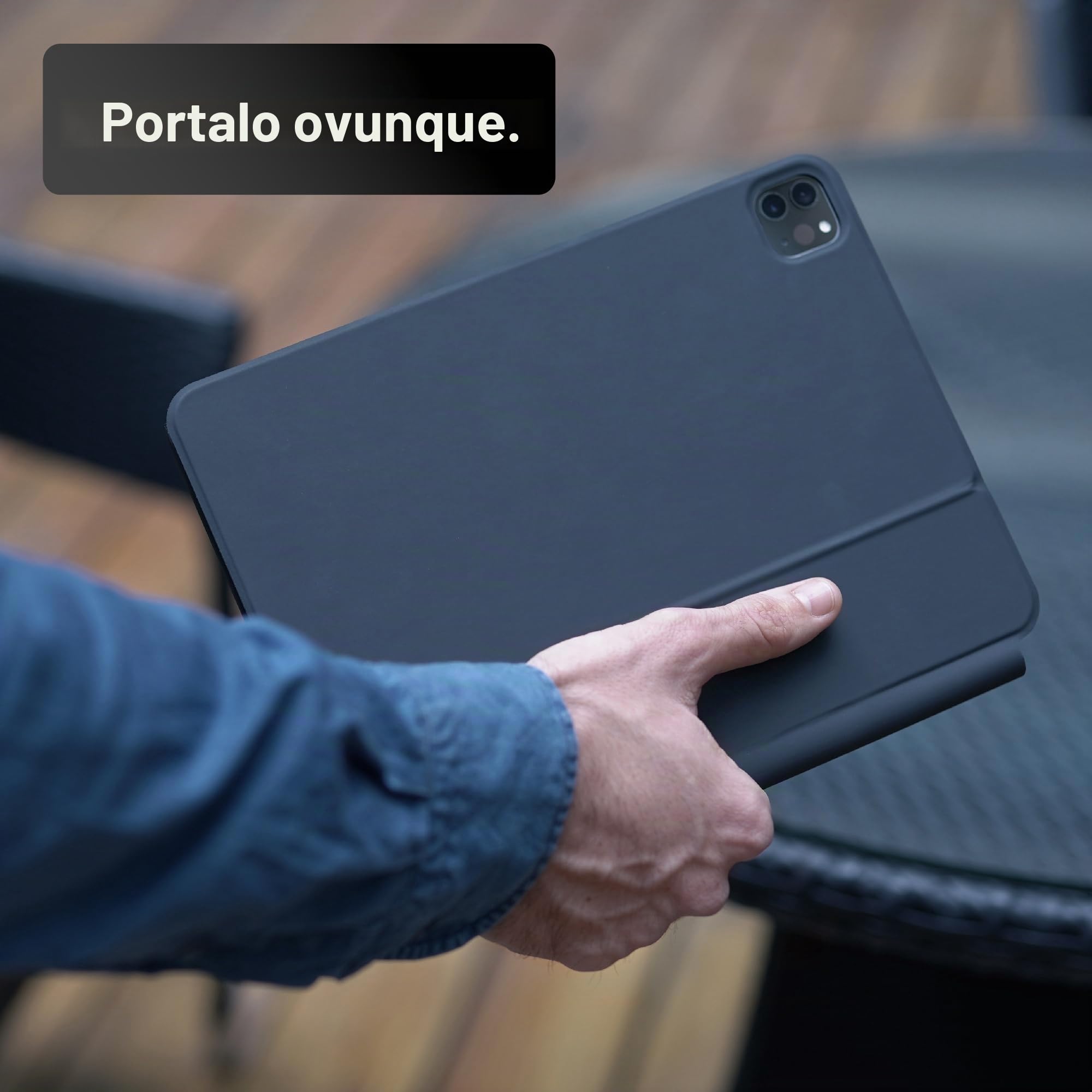 layout tedesco QWERTZ Magic Keyboard Case per iPad Air 11" (M4 2026,M3/M2), Pro 11 pollice (4ª/3ª/2ª/1ª generazione) & Air 5ª/4ª gen. 10,9", custodia per tastiera magnetica con trackpad