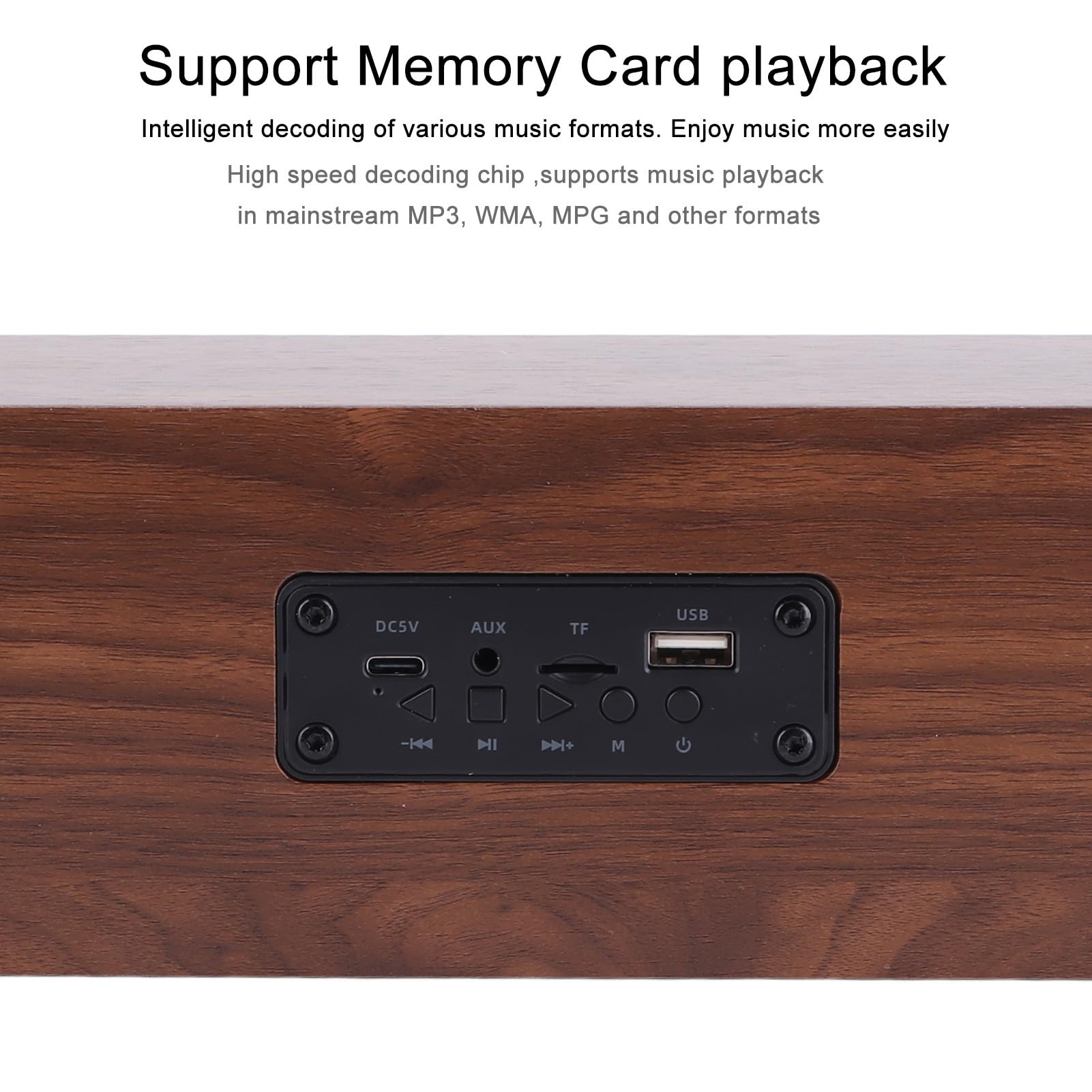 Głośnik Bluetooth Sunicon, drewniany domowy sprzęt audio Retro głośnik Bluetooth 3D głośnik surround zewnętrzny przenośny głośnik do laptopa telefon komórkowy (Brown wood grain (export))