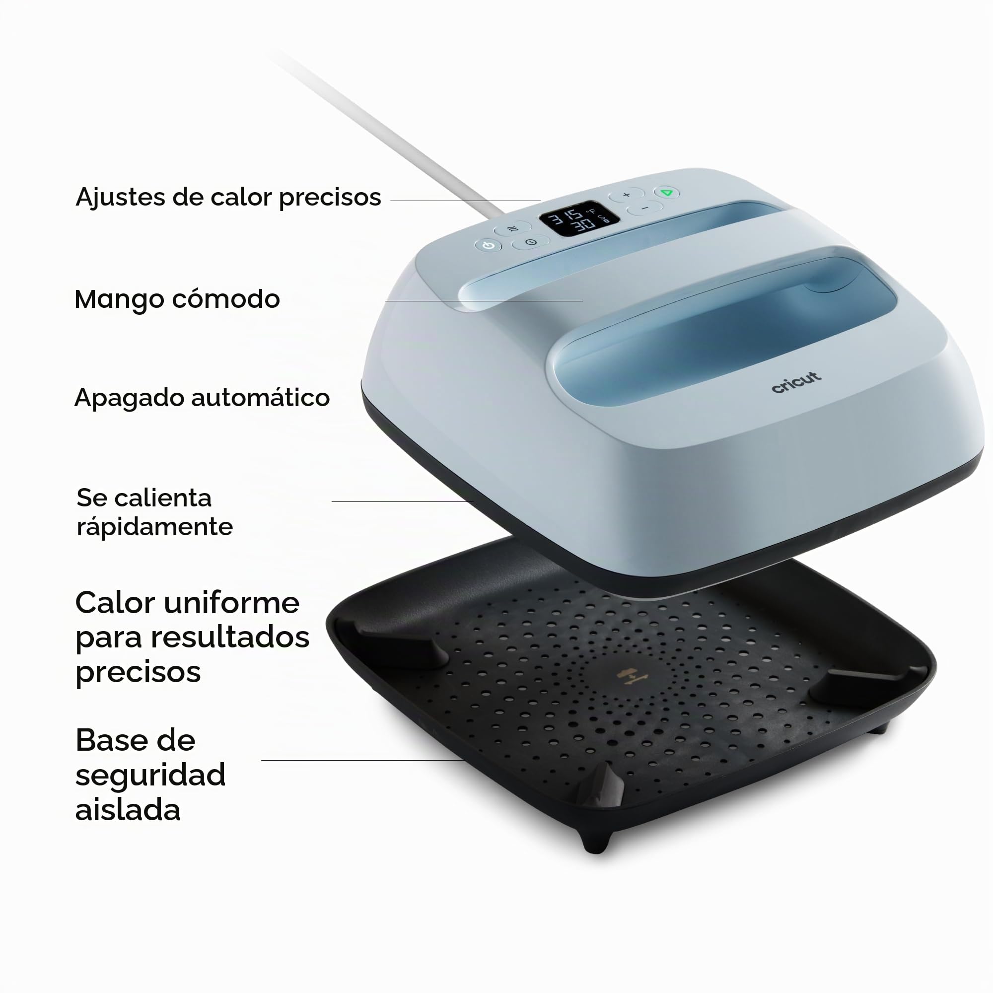 Cricut EasyPress 3 Máquina de prensa de calor (9 x 9 pulgadas) con alfombrilla de prensa de calor (12 x 12 pulgadas)