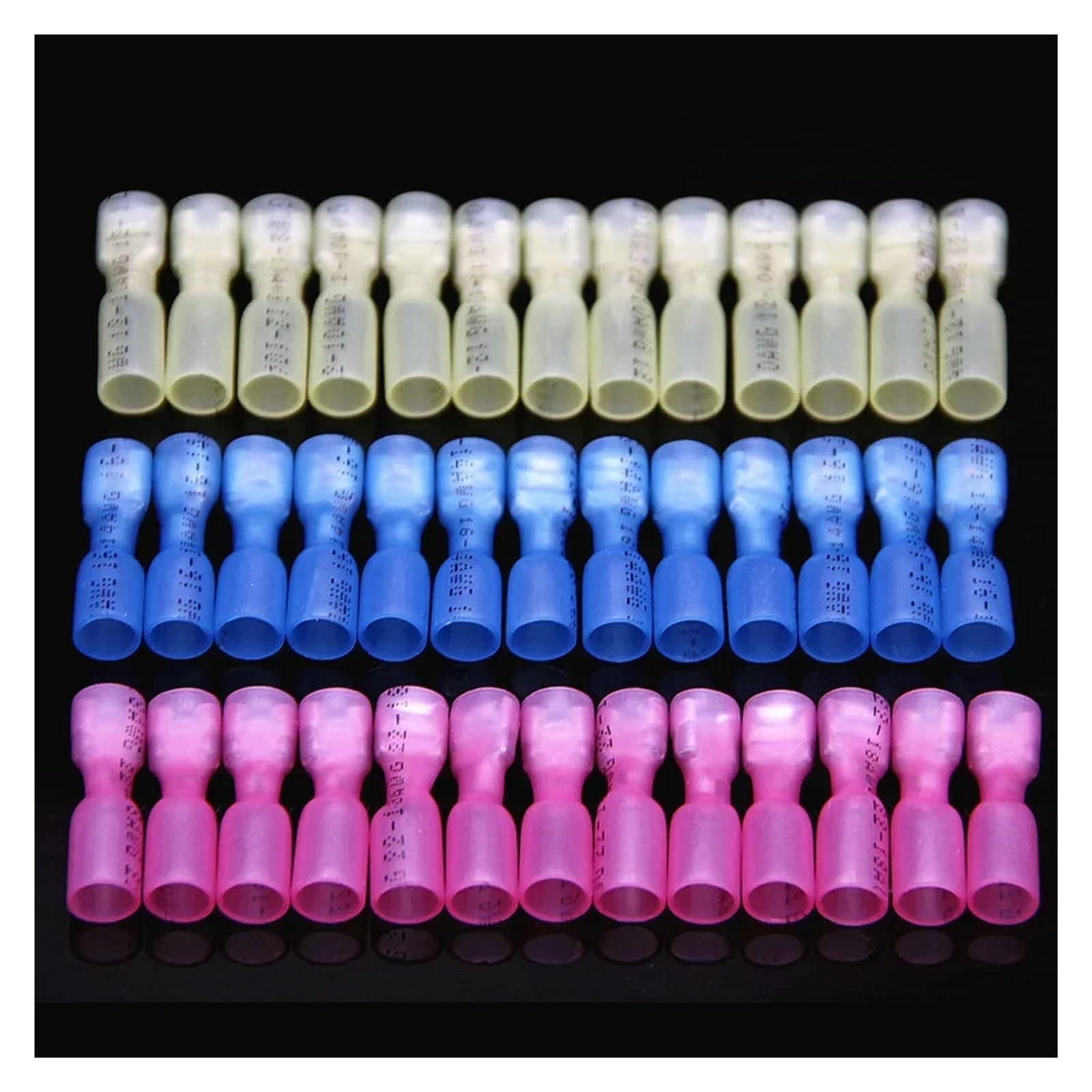 90Pcs Heat Shrink Female Wire Spade Crimp Terminals Insulated Electrical Wire Connectors Quick Disconnect Connectors