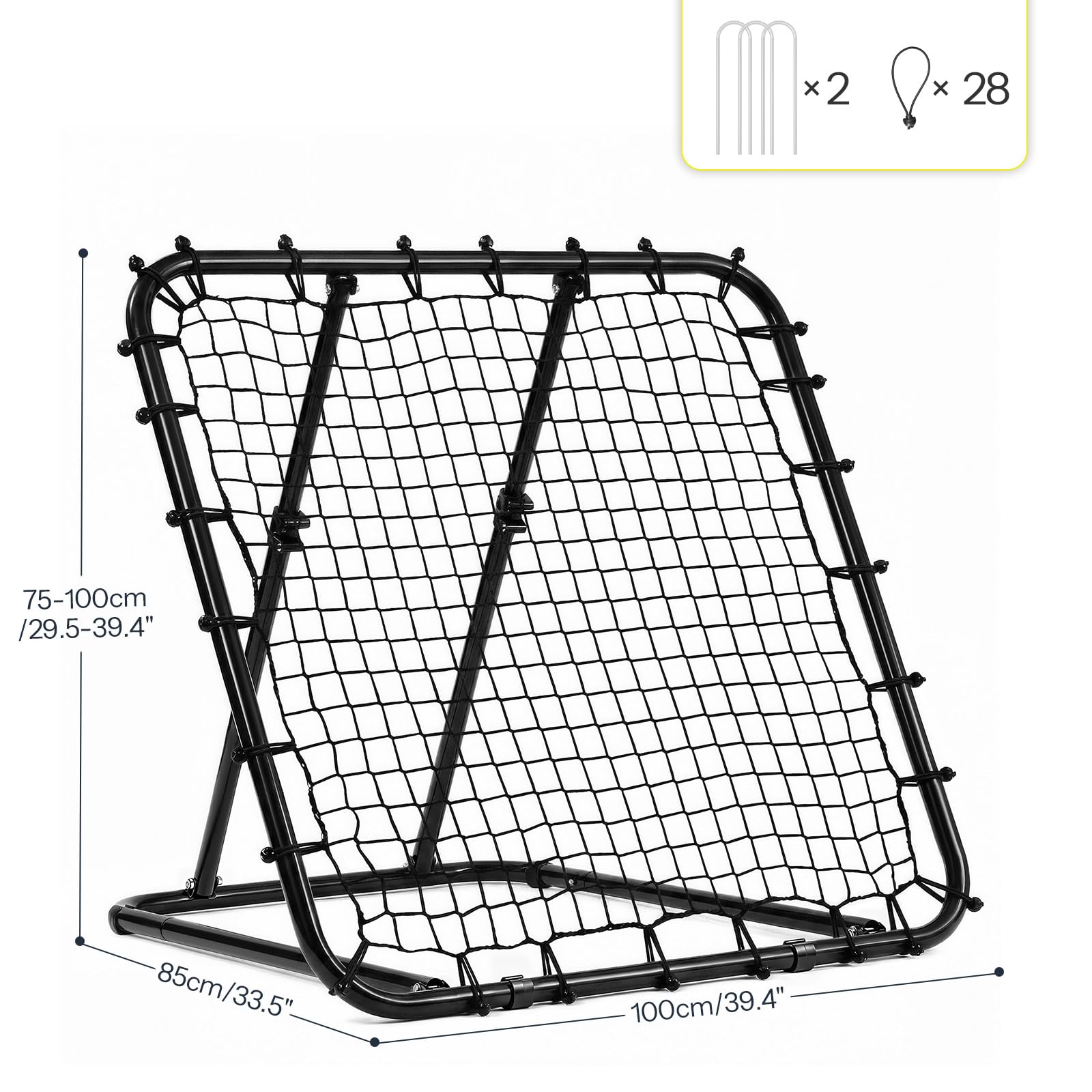 LARMNEE Rebounder für Fußball, Fußball Rebounder, Fussball Rebounder, Höhenverstellbar, Fußbälle Training Ausrüstung, 100 x 85 x 100 cm, für Sportplatz