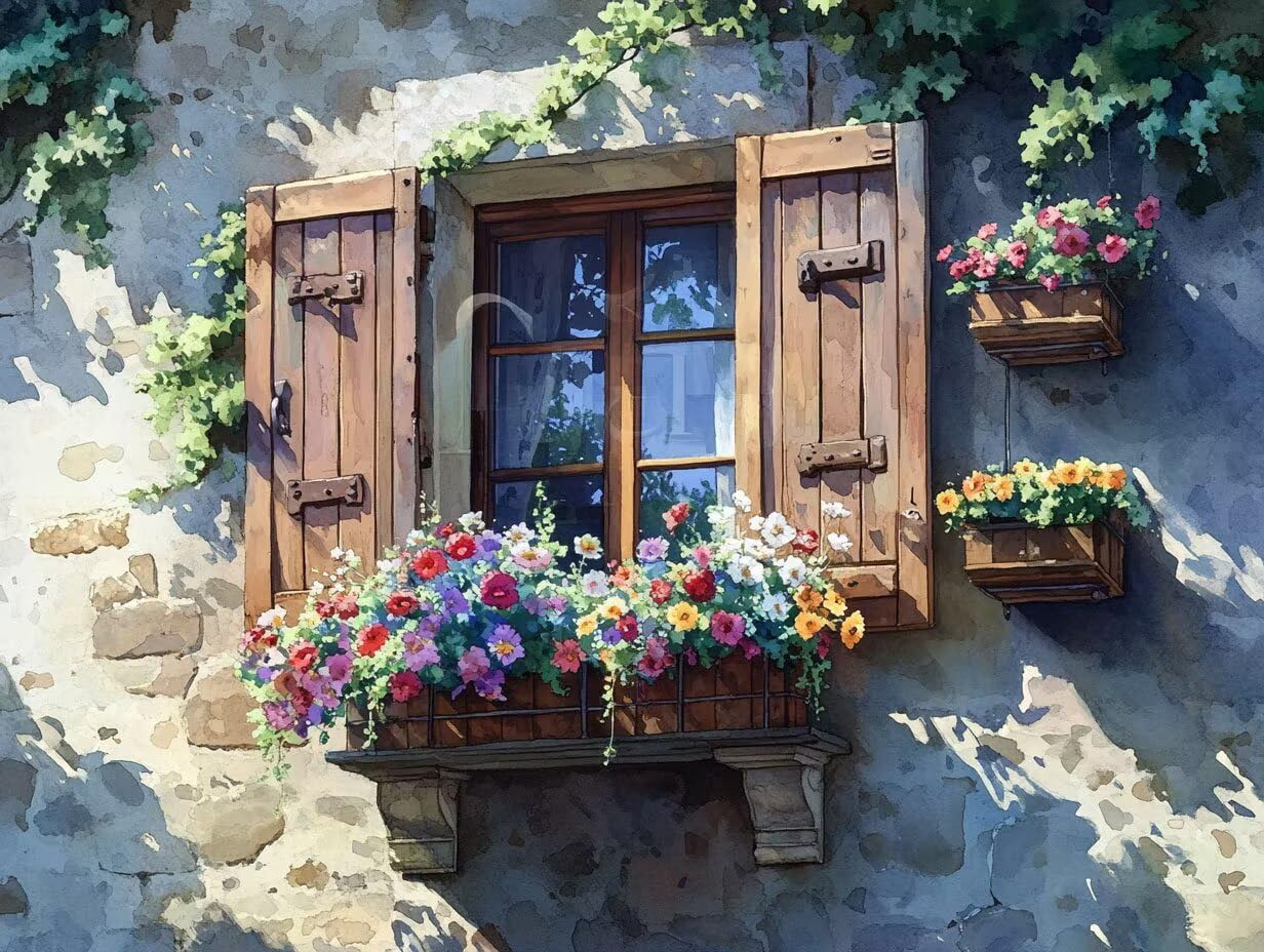 Blume Malen Nach Zahlen Erwachsene Fenster Malen Nach Zahlen Kinder ab 7, DIY Set Erwachsene Bastelsachen Kreativ Set für Kinder Geschenke für Männer, Weihnachten Halloween Deko 60x80cm H - 932