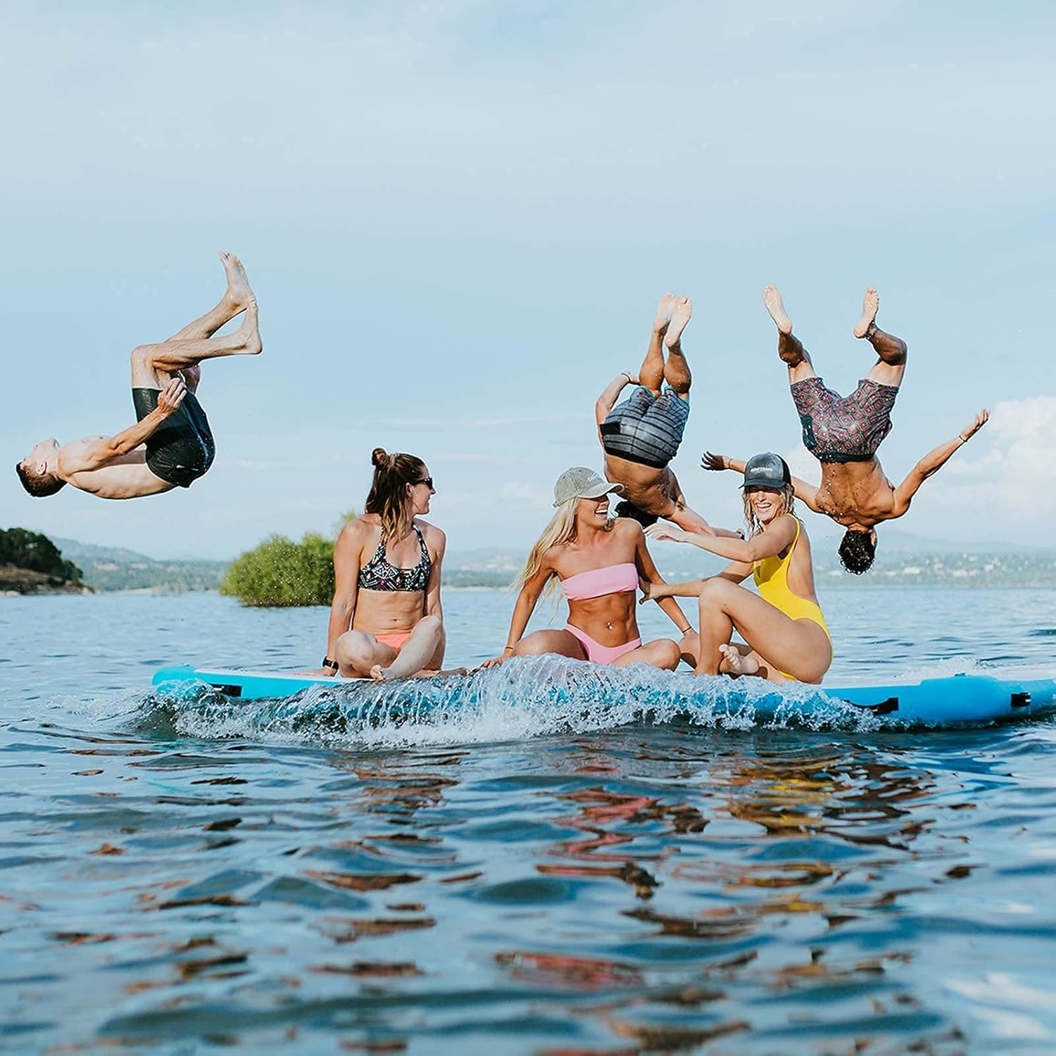 Driftsun Inflatable Floating Dock Platform - Mesa Dock Floats, Floating Docks for Lakes & Boats, Inflatable Island, Swim Platform Blocks, Quick Inflation, Floating Mats for The Water 8x6ft