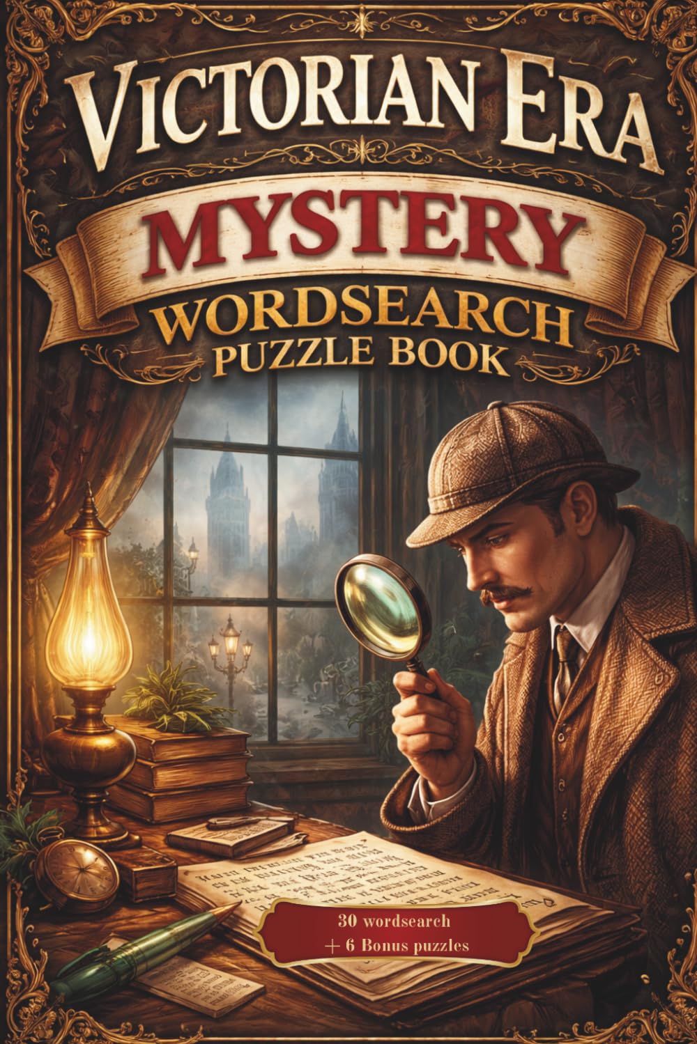 VICTORIAN ERA MYSTERY WORDSEARCH PUZZLE BOOK: 30 WORDSEARCH + 6 BONUS PUZZLES (3 mazes & 3 word scrambles)