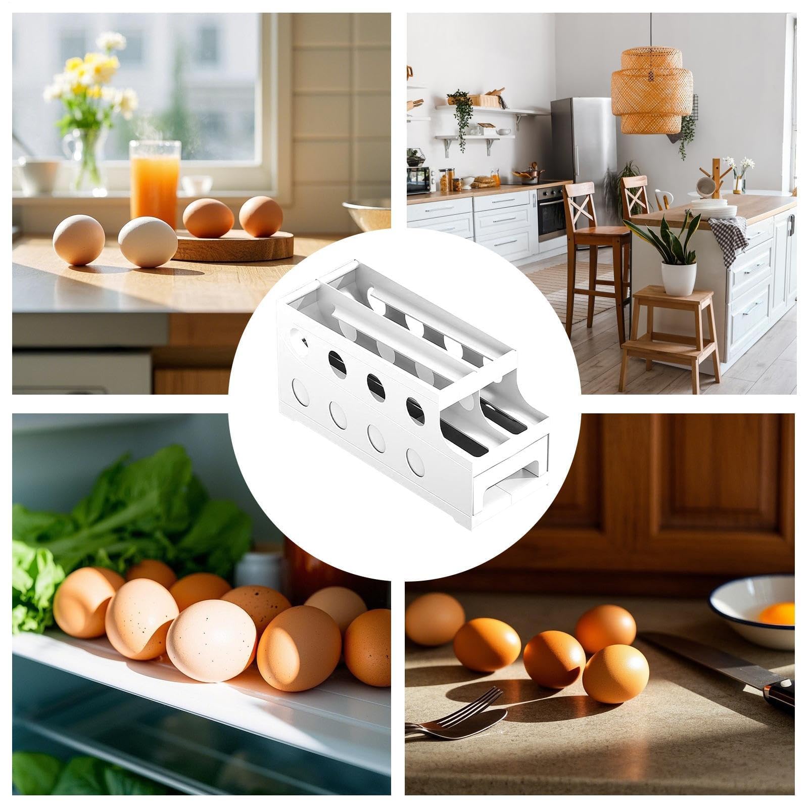 Dispensador de huevos giratorio para refrigerador, contenedor de