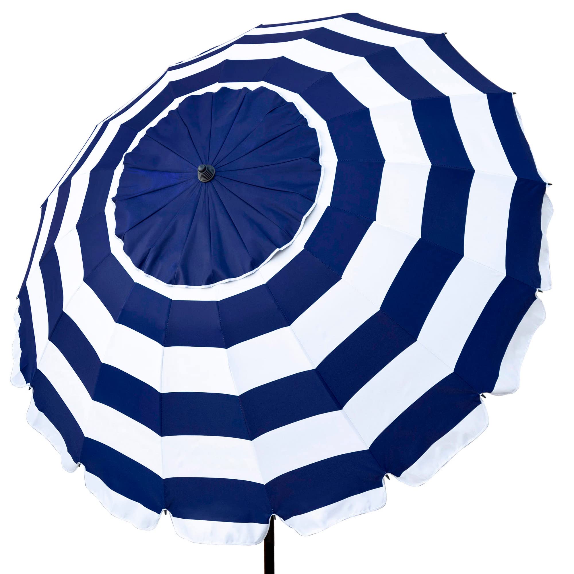 Aktive 62247, Sombrilla Playa Antiviento con protección UV50, Parasol playa Ø240 con altura regulable y mástil inclinable, Ultrarresistente al viento, Incluye bolsa para fácil transporte