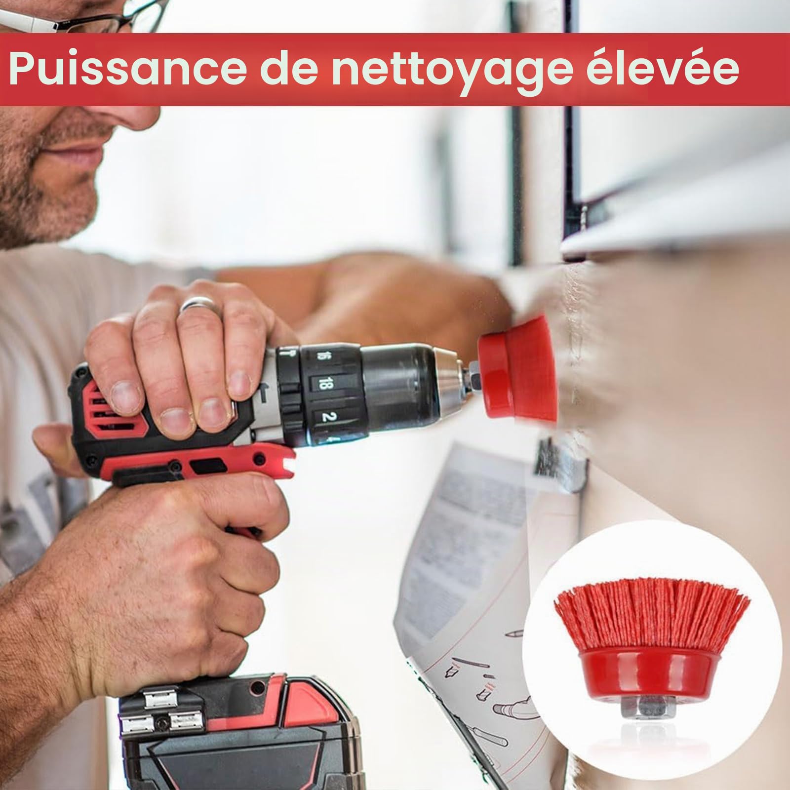2 Pièce Brosser Nylon Meuleuse – Brosser Nylon Perceuse M14 Ø100mm – Brosse Metallique pour Perceuse pour Ébavurage, Décapage & Dépôt de Rouille