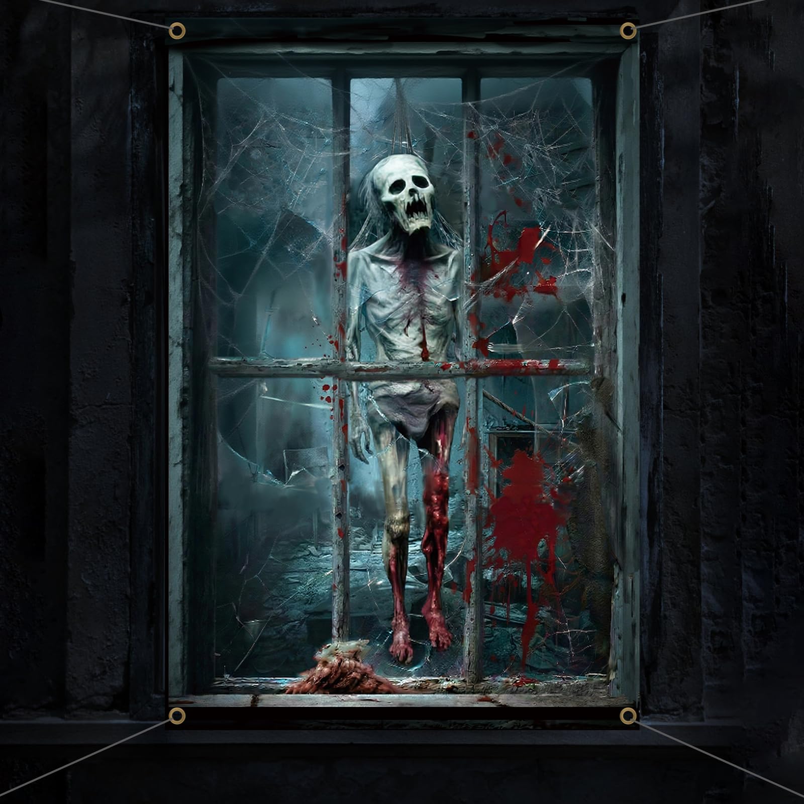 DPKOW Creepy Halloween Banner Decoration for Outdoor Haunted House Props