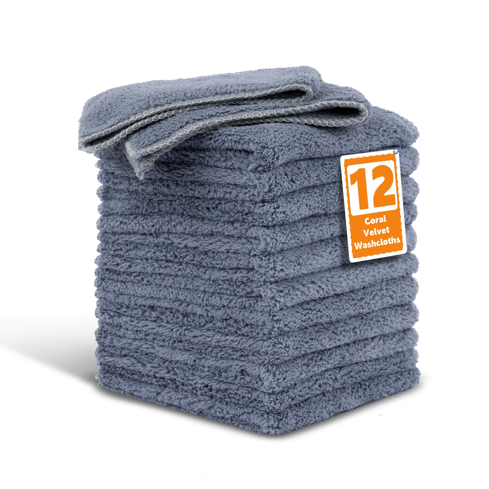 TEAWOO Coral Velvet Washcloths - Super Soft & Absorbent -8 TEAWOO Coral Velvet Washcloths - Super Soft & Absorbent -8