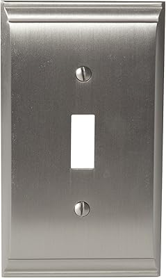 Amerock | Wall Plate | Satin Nickel | 1 Toggle Switch Plate Cover | Candler | 1 Pack | Light Switch Cover