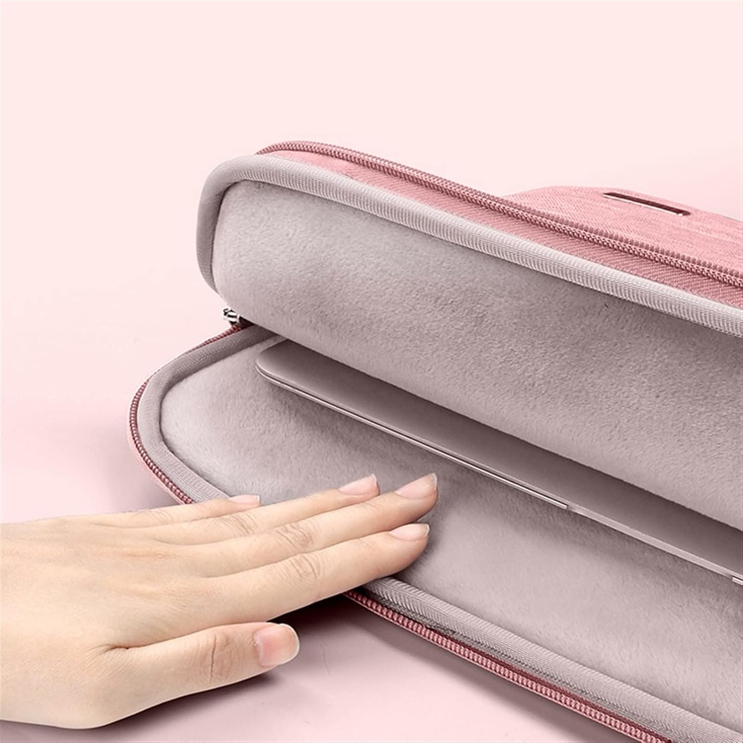 Laptop and Tablet Bag Laptop Sleeve 15.6 Notebook Bag,PU Multifunctional Briefcase Bag Waterproof Shockproof Notebook Case Work Bag Business Travel Office (Color : Grey 1 Set, Size : 14 15inch) image 5
