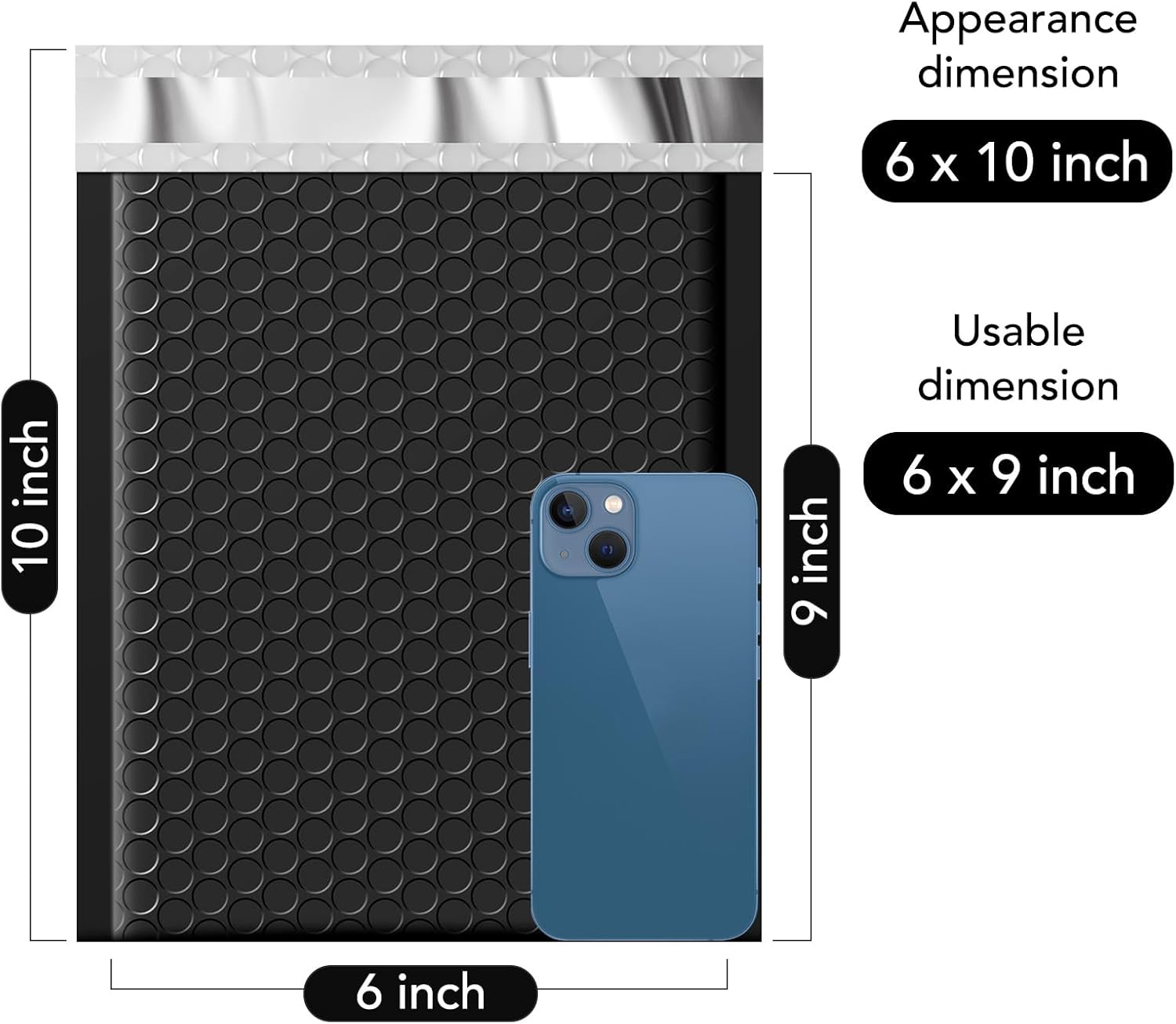 Fuxury Bubble Mailers 6x10" 100 Pack Black Padded Envelopes Usable Size 6x9" Thick Mailing Envelopes Bubble Opaque Padded Mailers Shipping Bags for Mailing Jewelry Makeup Small Business#0 - Image 2