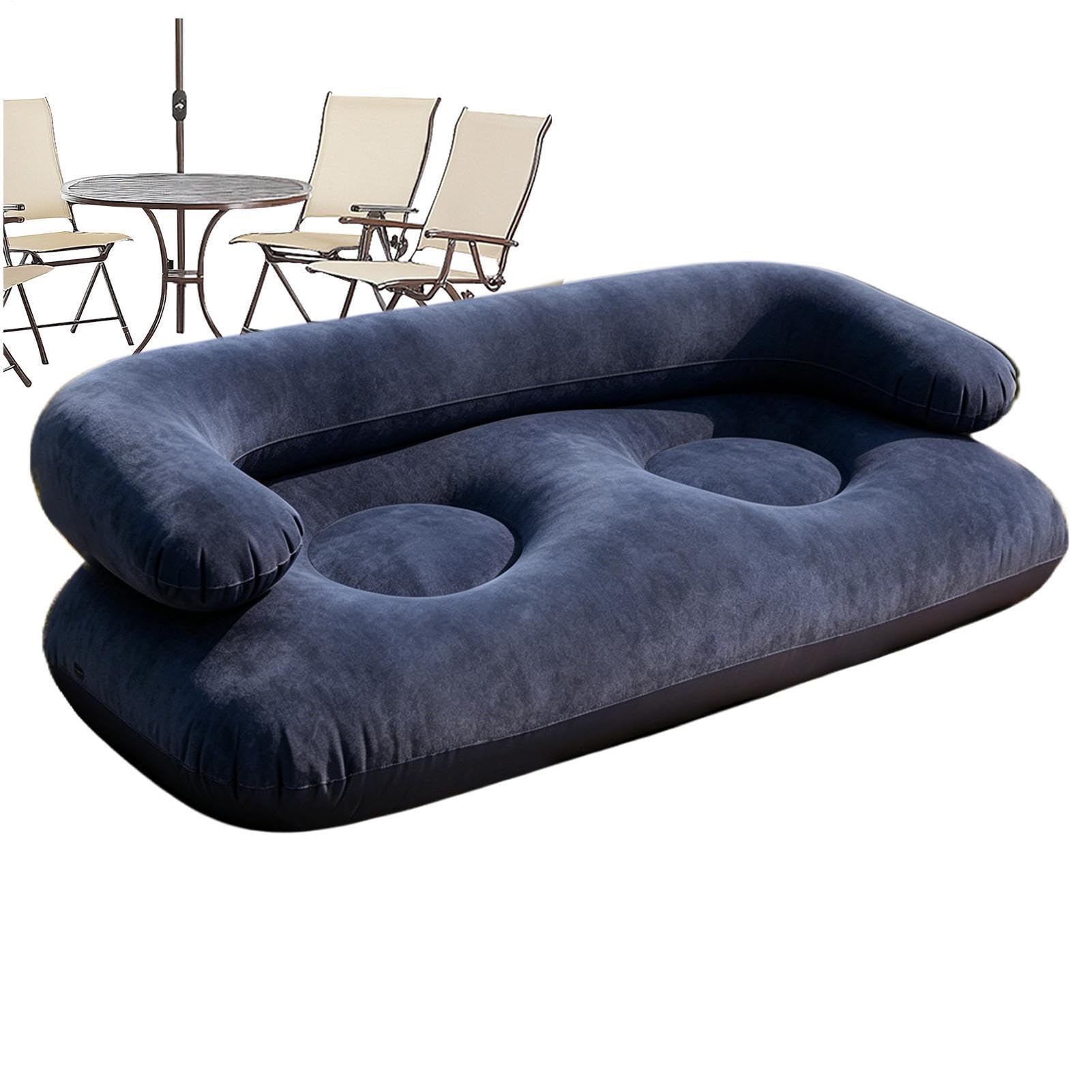 Genérico Sofá Hinchable,Sofá Plegable Afelpado Portátil Y Cómodo con Reposabrazos - Sofás de Aire para el Camping,para Salón Dormitorio Interior Cine Viajes Patio Jardín Terraza Porche Balcón