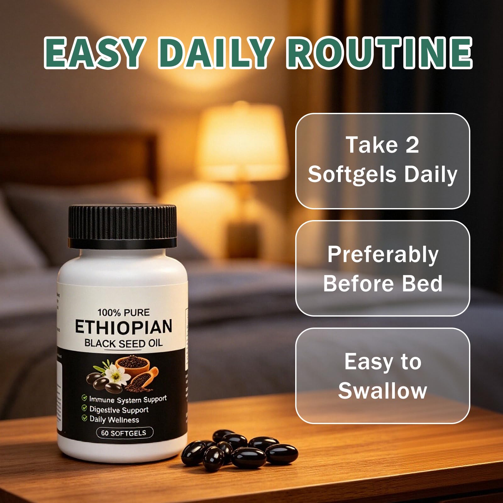 Ethiopian Black Seed Oil Softgels ,Purely Nutrient Ethiopian Black Seed Oil,4.64% Thymoquinone Non-GMO, Gluten-Free,60 Capsules — Amazon image 7