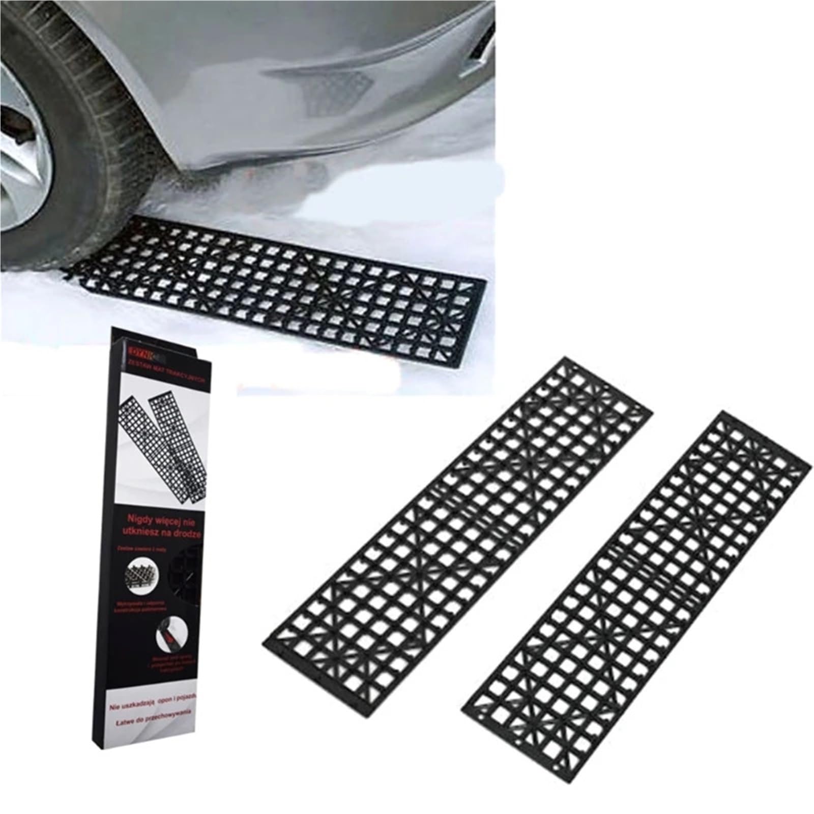 2 pezzi tappetino for trazione pneumatici pista di recupero dispositivo emergenza portatile neve ghiaccio fango sabbia blocchi antiscivolo for veicoli camion auto Per Sabbia/Fango/Neve Fuoristrada
