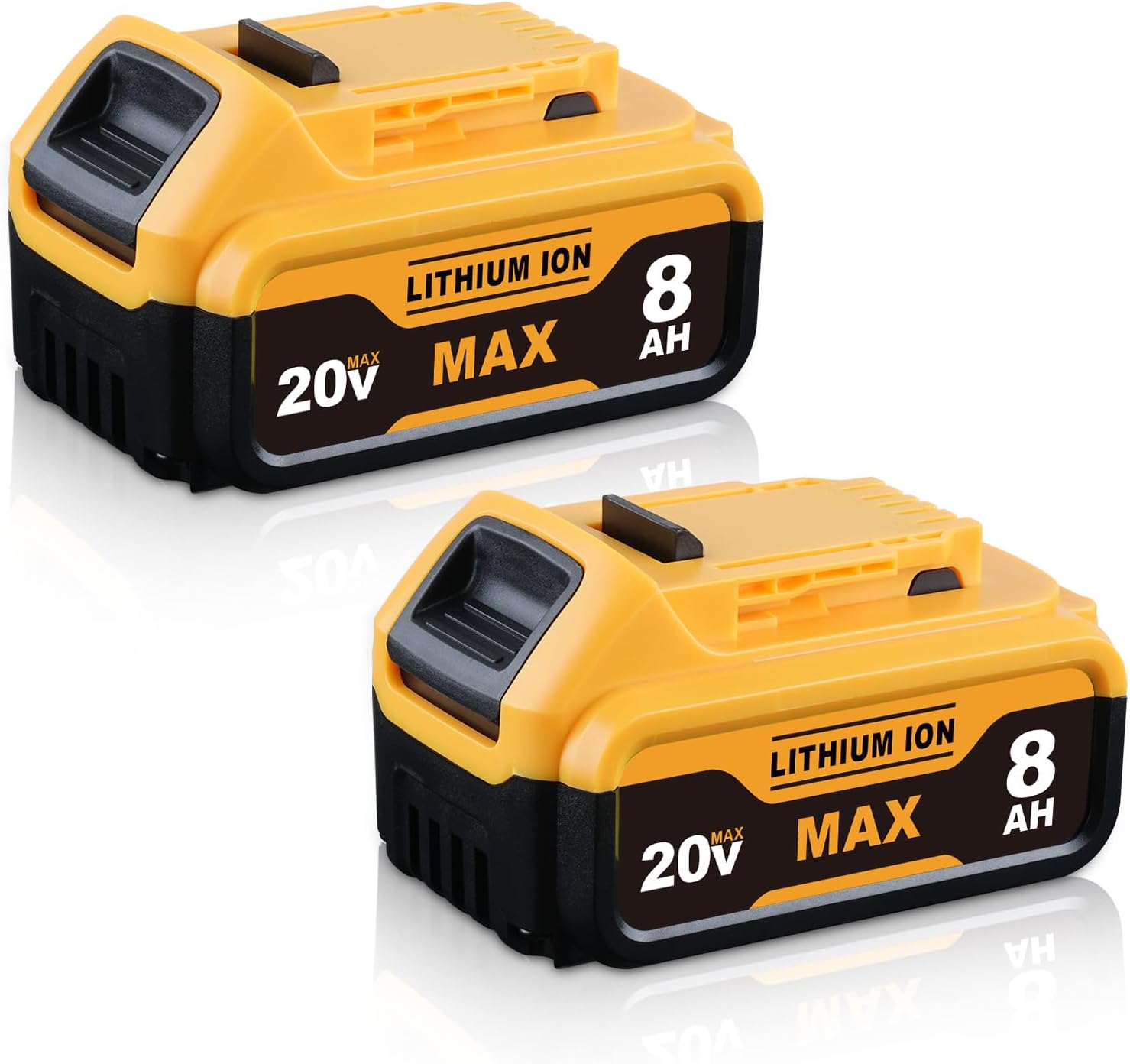 2Pack 8.0Ah Upgraded Battery Replacement for Dewalt 20V Max Battery Compatible with Dewalt Batteries DCB205 DCB203 DCB201 DCB210 DCB200 Cordless Tools