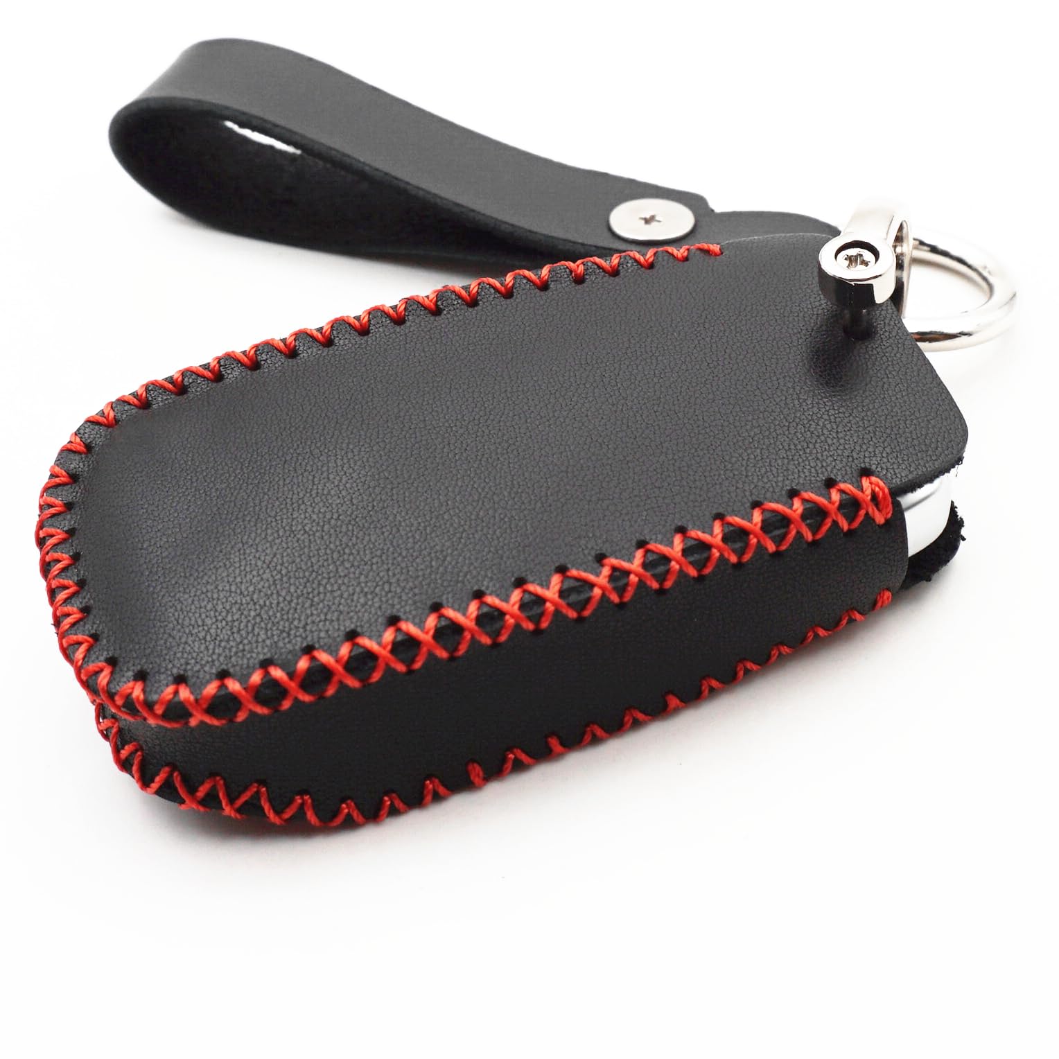 WFMJ Leather for OHT-4882056 2019 2020 2021 2022 Ram 1500 Remote 4 5 6 Buttons Smart Key Fob Case Cover Chain (5 Buttons)