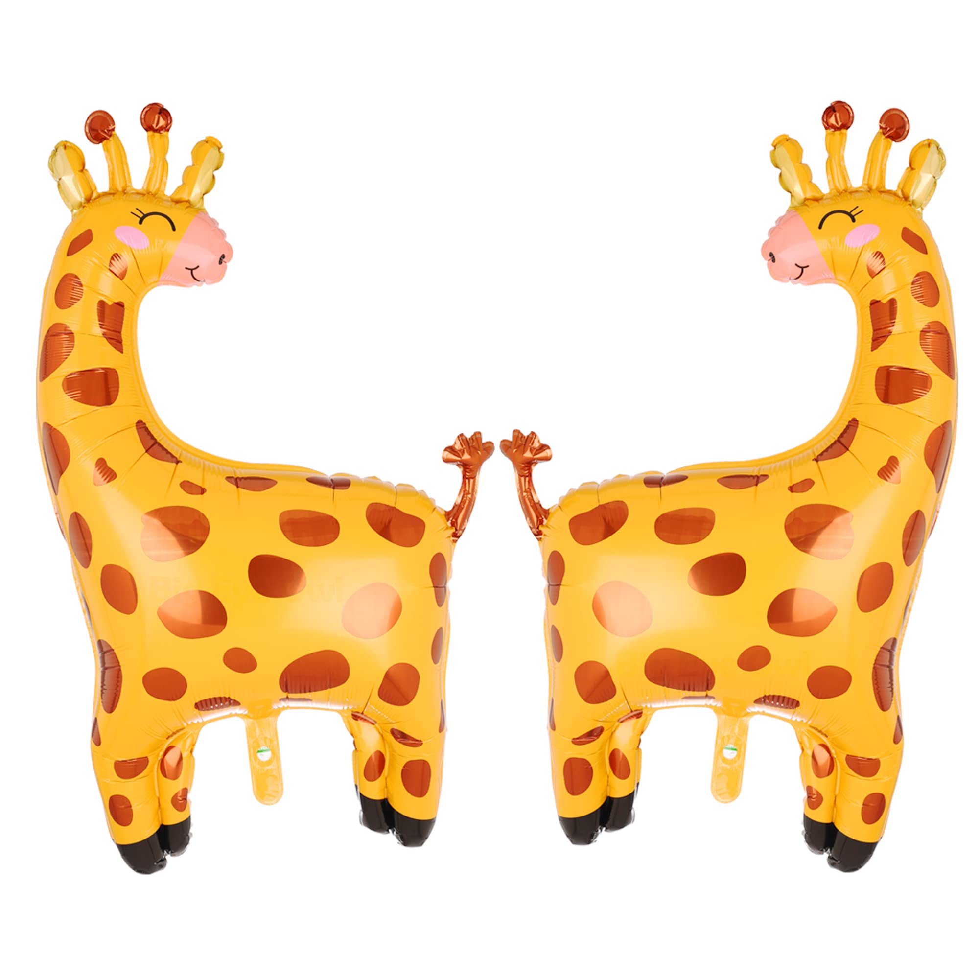 2Pcs Big Giraffe Balloons Cartoon Giraffe Shaped Foil Animal Balloon Woodland Jungle Safari Theme Kids Birthday Party Decorations