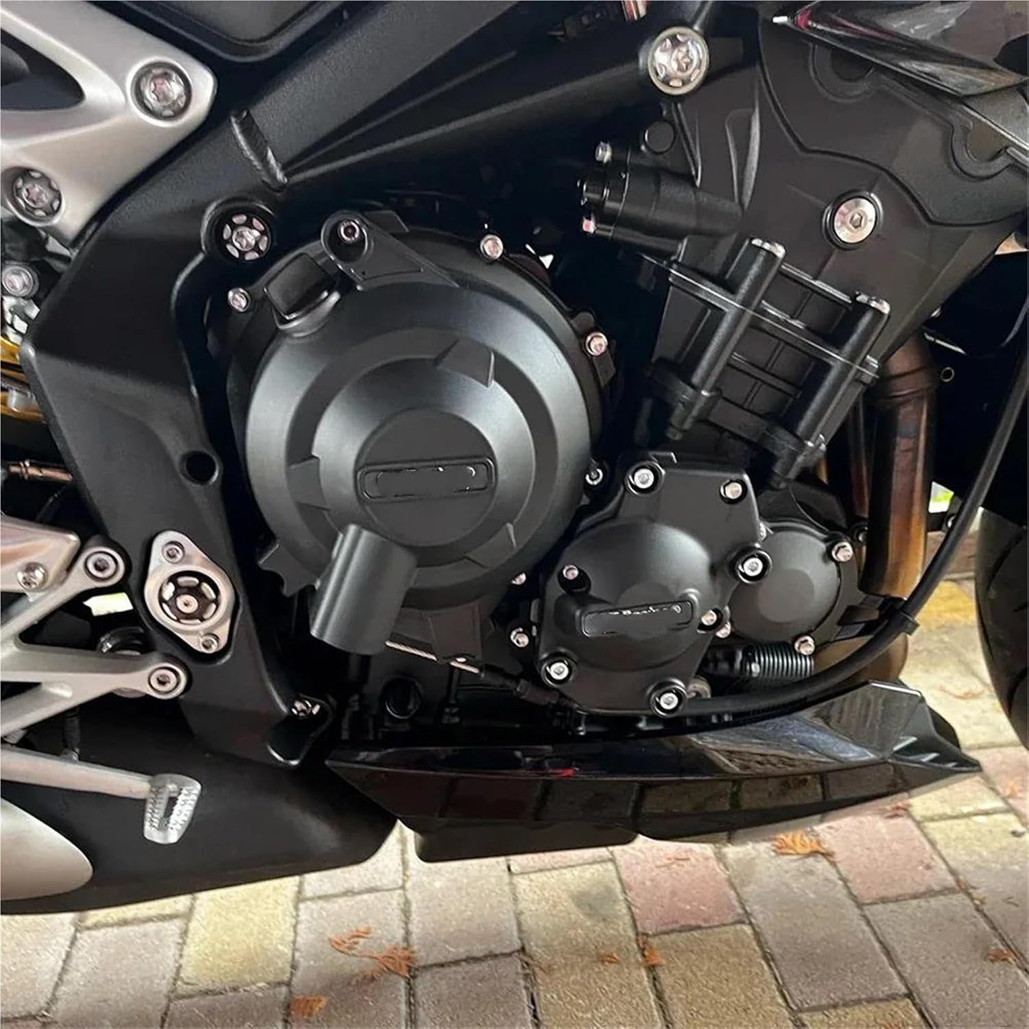 Engine Guard Motorcycle Hood Protective Case Replacement for Triumph Daytona 675R 2013-2016 & Street Triple 765 2017-2023 Engine Protective Devices(Alternator Cover)