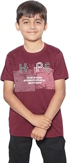 CocoBelle NYC Boys Round Neck Printed T-Shirt Cotton Half Sleeve (9-10 Years) Maroon Price In India