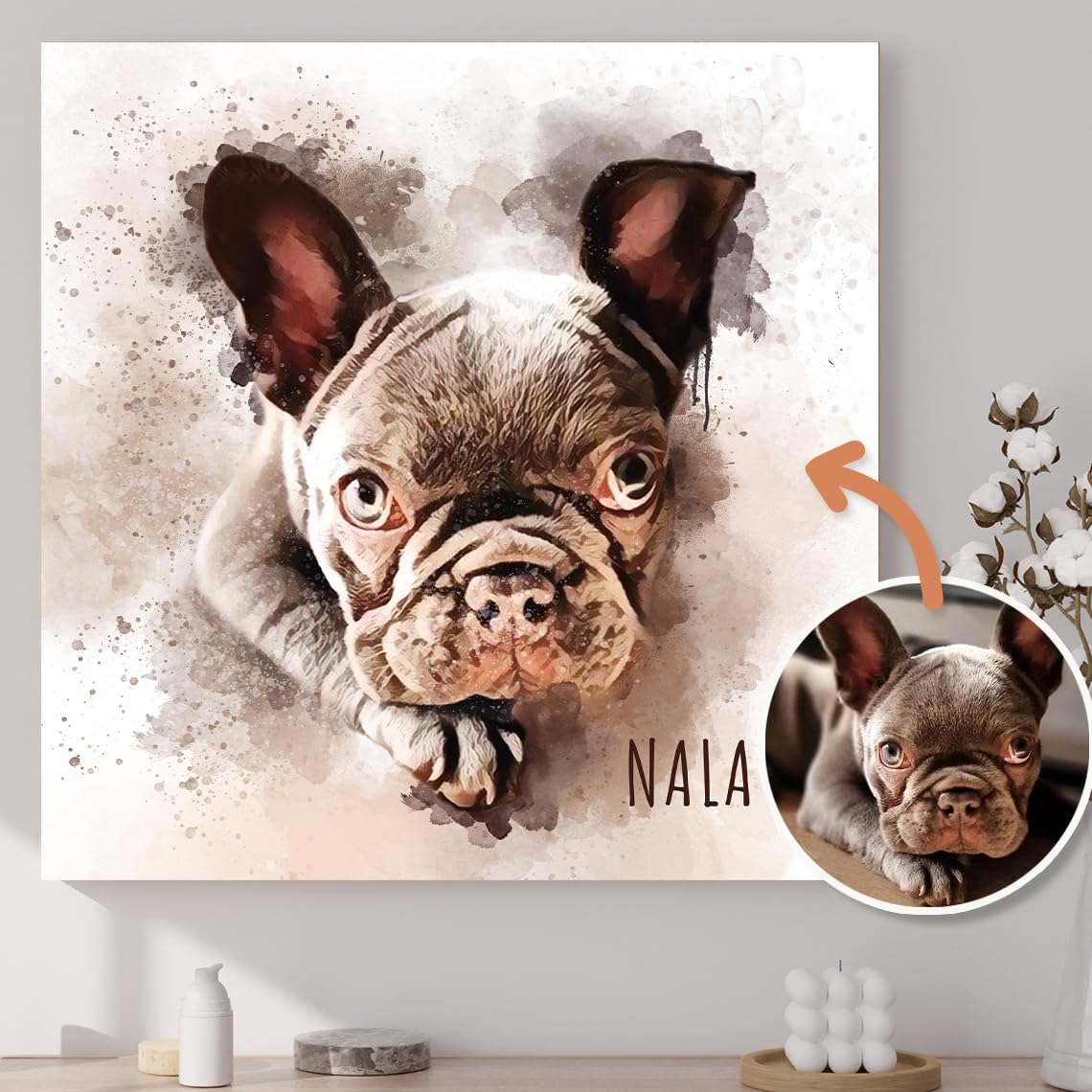 Retratos personalizados de perros - Estilo acuarela por CREAativa - Opción Digital o Impresa en Lienzo de calidad.