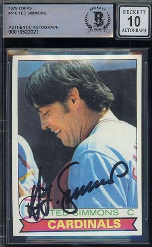 Ted Simmons Gem Mint 10 Beckett BAS Signed 1979 Topps Autograph