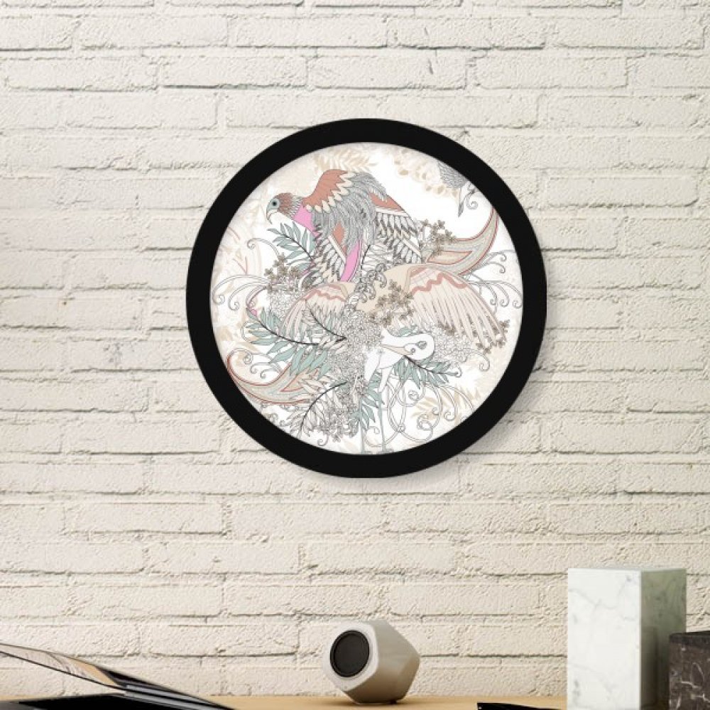 Cadre Ukiyo-E haut de gamme motif arbre et feuilles rondes pour art mural chic