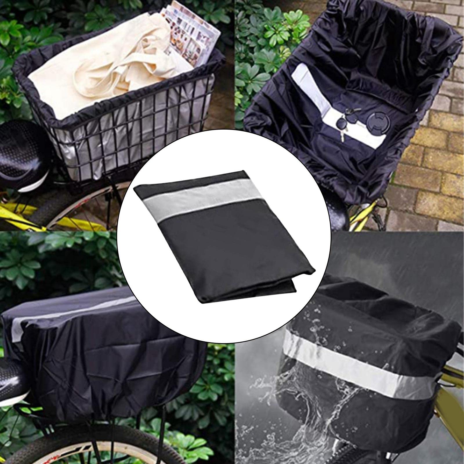 Housse De Panier Vélo - Sacoche Guidon Imperméable - 42x33x25 Cm - Protection Pluie - Neuf