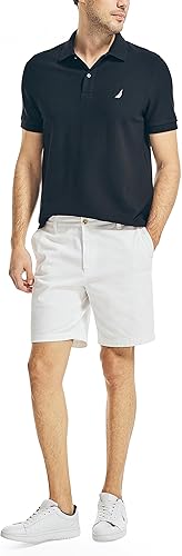 Miniatura 4 de Nautica playera polo clásica de mangas cortas, color sólido, para hombre