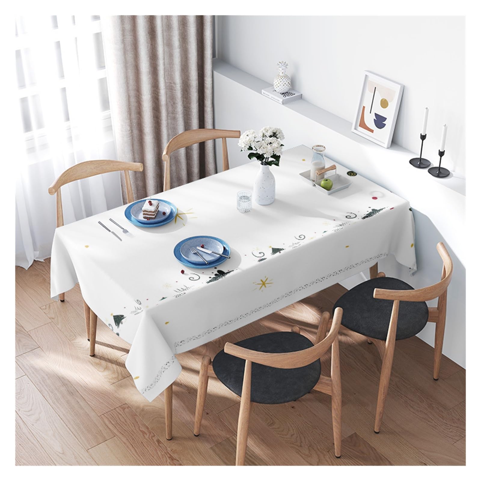 BDFJEDS Waterproof Tablecloth Waterproof Tablecloth Washable Table Cover Rectangle For Kitchen(160X280cm)