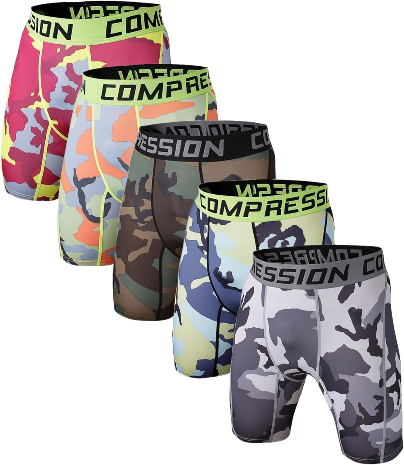 Holure Men's Performance Compression Shorts Athletic Workout Running Underwear (3 or 5 Pack)