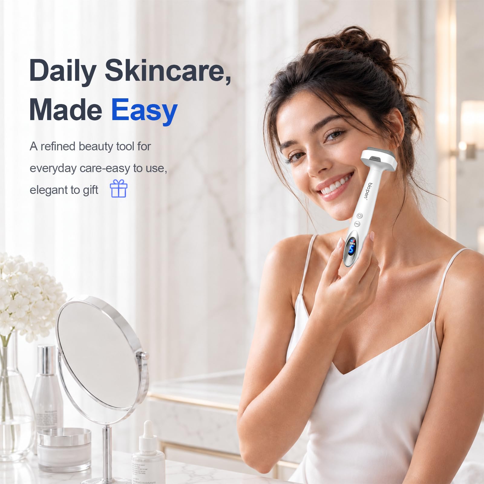 Microneedles Derma Stamp 0.25 mm for Skin Face,Microneedling Stamp Tool with Red Light,Vibration, USB-C Rechargeable,2 Replacement Heads, Micro Needling Stamp Kit for Women and Men