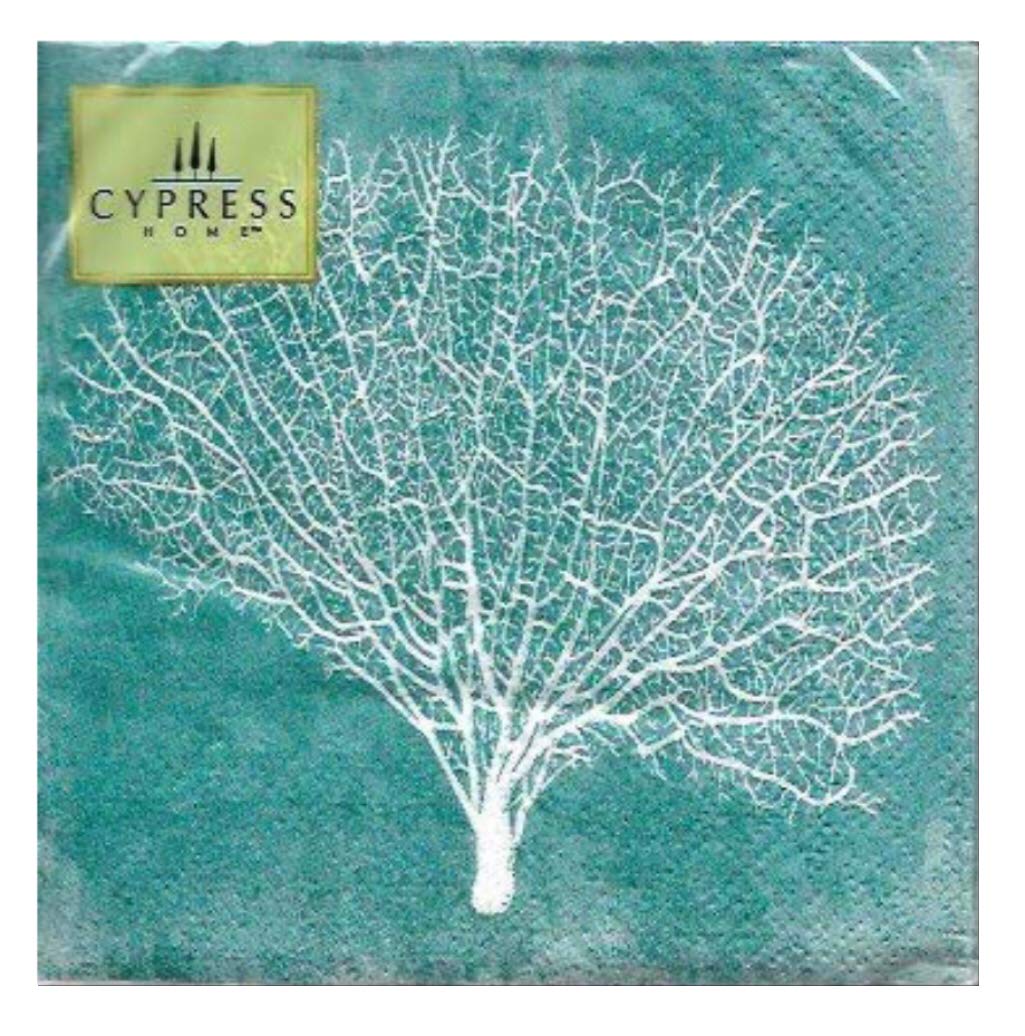 Cypress Home Beverage Bapkins "Blue Coral" 40 Count