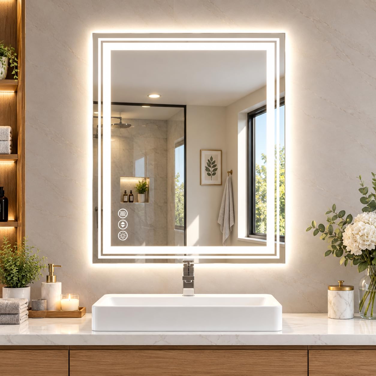 WTTY 24" x 36" LED Bathroom Mirror with Light